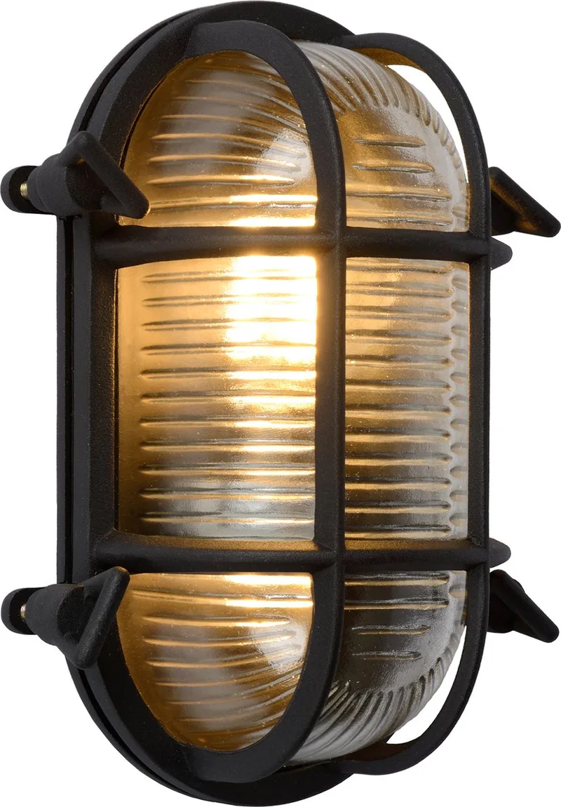 DUDLEY - Wandlamp Binnen/Buiten - 1xE27 - IP65 van Lucide in Zwart – productfoto