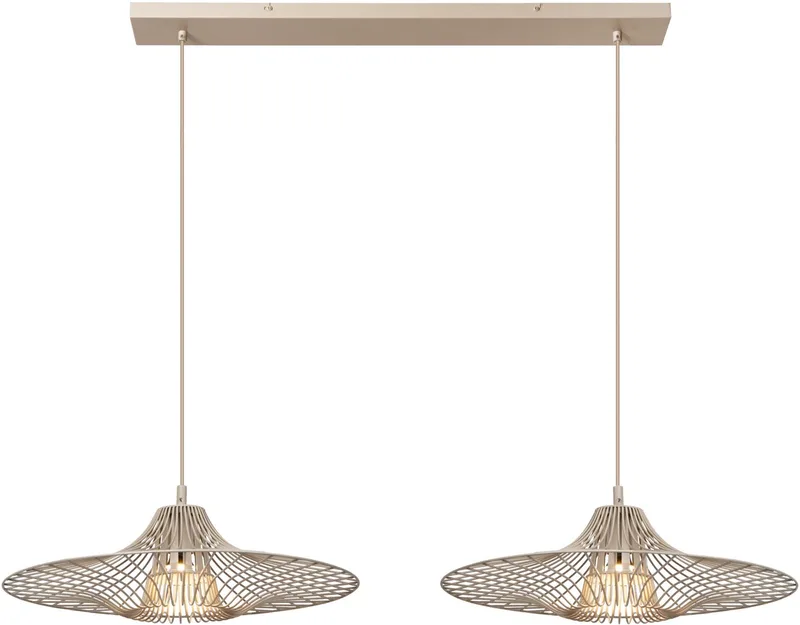 ELLIS - Hanglamp - 2xE27 - Essential de Lucide en Taupe – photo produit