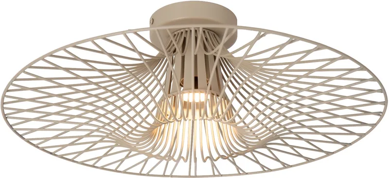 ELLIS - Plafonnière (Plafondlamp) - Ø 50 cm - 1xE27 - Essential de Lucide en Taupe – photo produit