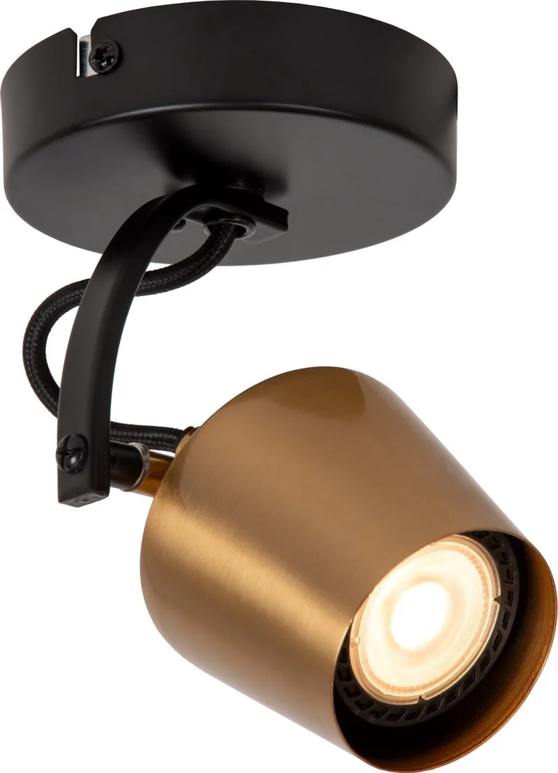 EMILE - Plafondspot (Plafondlamp) - Ø 10,5 cm - 1xGU10 (MR16) - Mat Goud / Messing de Lucide en Mat Goud, Laiton – photo produit