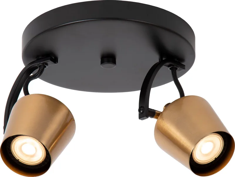 EMILE - Plafondspot (Plafondlamp) - Ø 20 cm - 2xGU10 (MR16) - Mat Goud / Messing by Lucide in Mat Goud, Brass – product photo