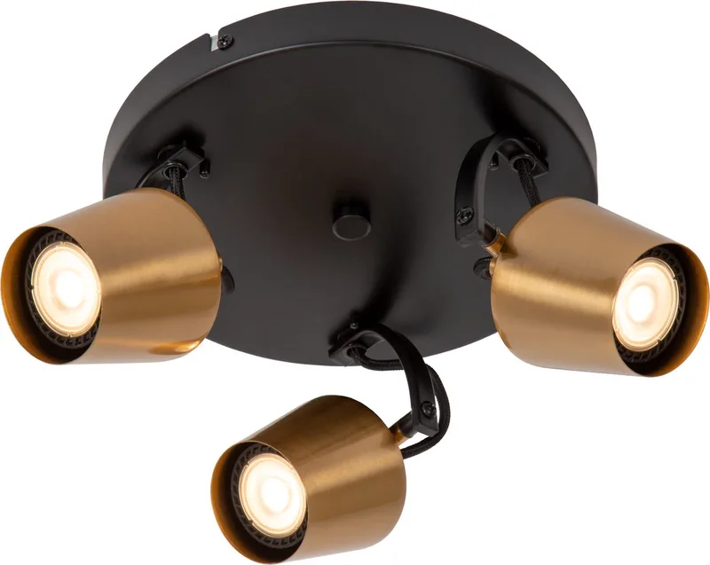 EMILE - Plafondspot (Plafondlamp) - Ø 23 cm - 3xGU10 (MR16) - Mat Goud / Messing de Lucide en Mat Goud, Laiton – photo produit