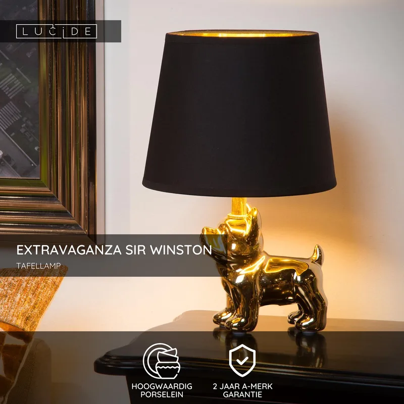 EXTRAVAGANZA SIR WINSTON - Tafellamp - 1xE14 van Lucide in Goud – productfoto