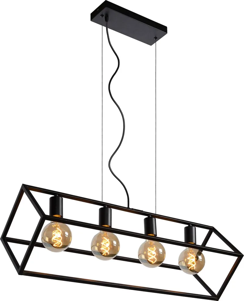 FABIAN - Hanglamp - 4xE27 van Lucide in Zwart – productfoto