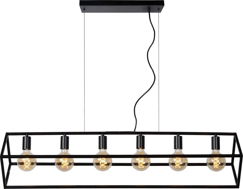 FABIAN - Hanglamp - 6xE27 by Lucide in Black – product photo