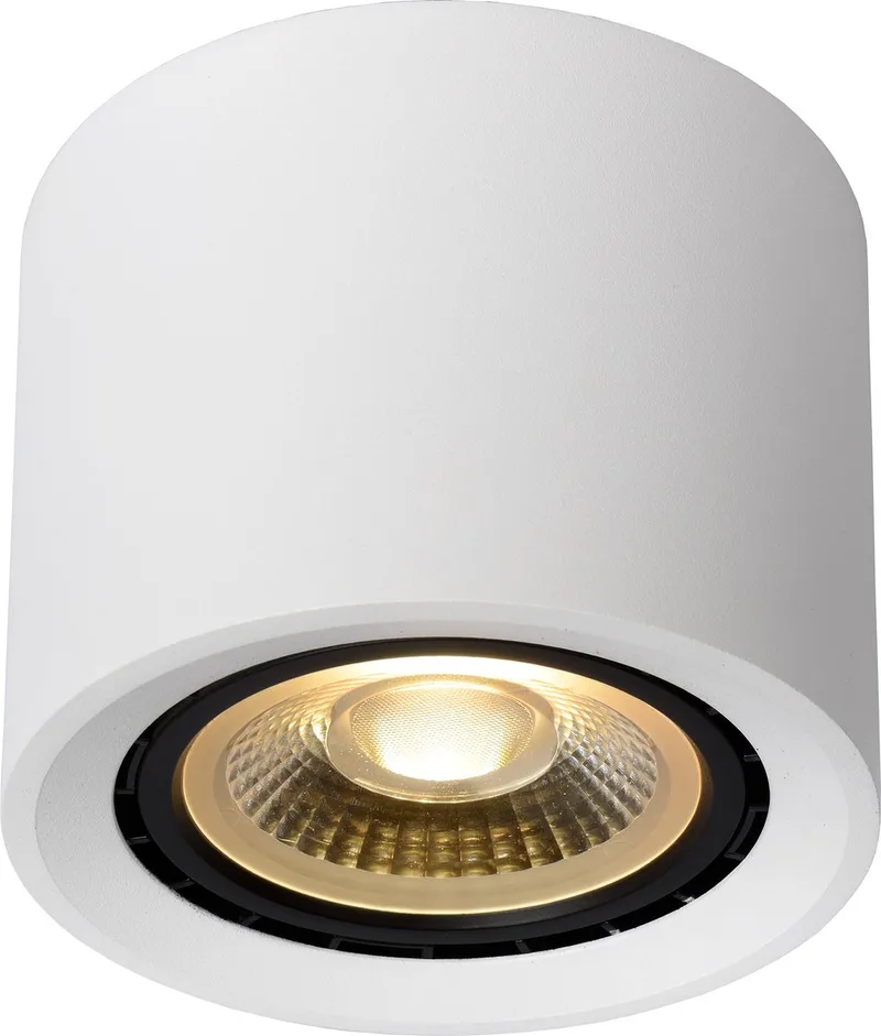 FEDLER - Plafondspot (Plafondlamp) - Ø 12 cm - LED Dim to warm - GU10 (ES111) - 1x12W 2200K/3000K van Lucide in Wit – productfoto