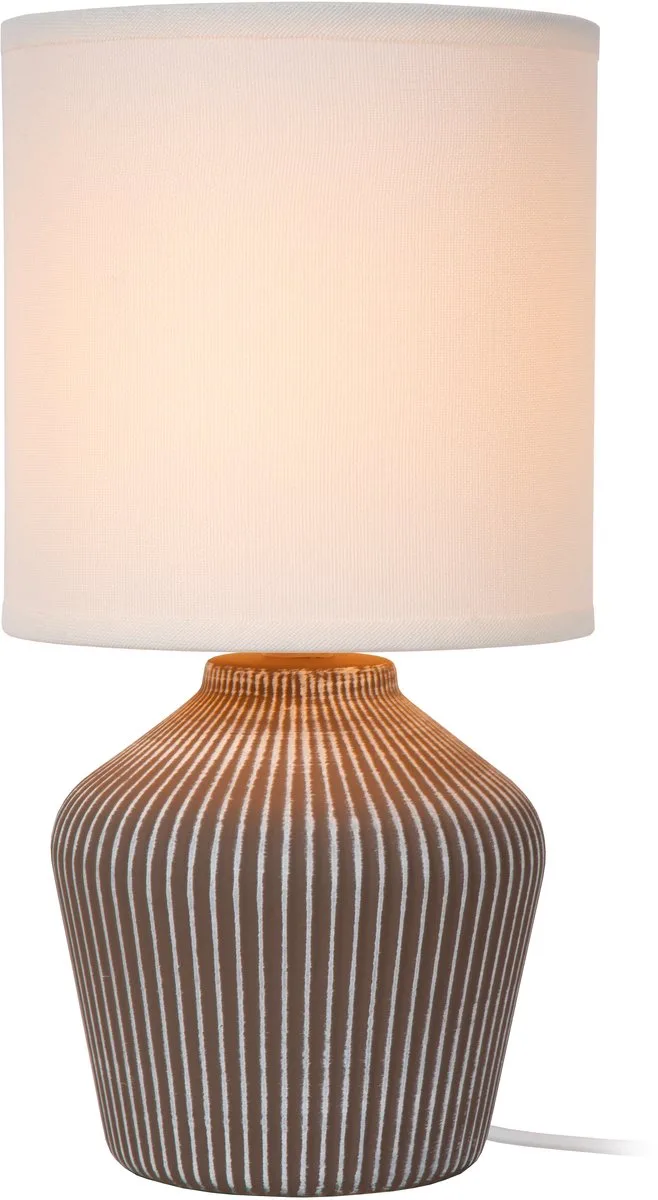 FILIZ - Tafellamp - Ø 16 cm - 1xE14 - Essential de Lucide en Taupe – photo produit