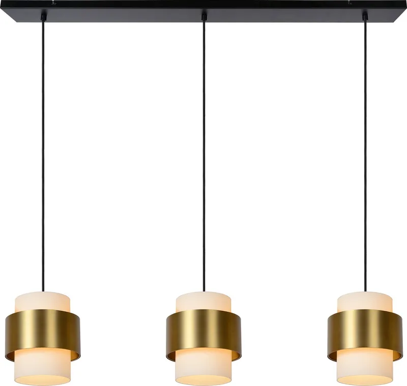 FIRMIN - Hanglamp - 3xE27 - Mat Goud / Messing de Lucide en Mat Goud, Laiton – photo produit