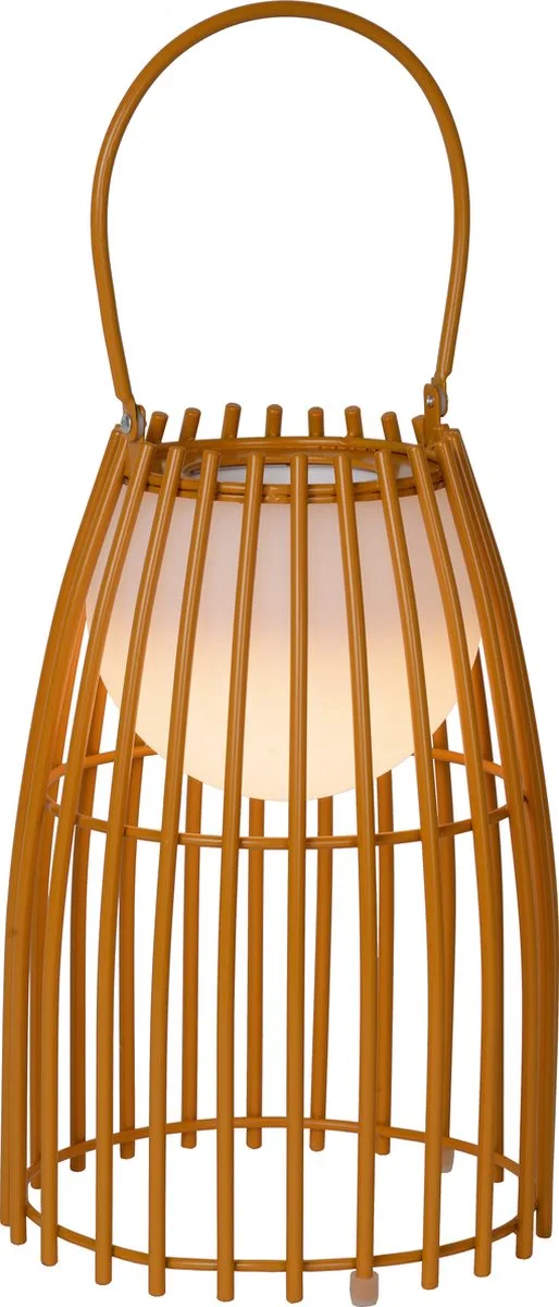 FJARA - Oplaadbare Tafellamp Binnen/Buiten - Accu/Batterij - Ø 17,5 cm - LED 3 StepDim - 1x0,3W 3000K - IP44 fra Lucide i Brun – produktbillede