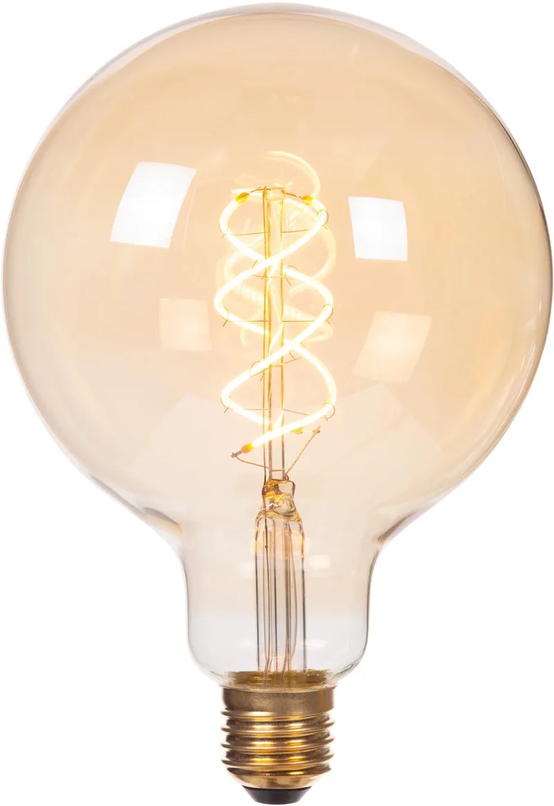 G125 - Filament lamp - Ø 12,5 cm - LED 3 StepDim (Memory) - E27 - 1x4,9W 2200K - Amber de Lucide – photo produit