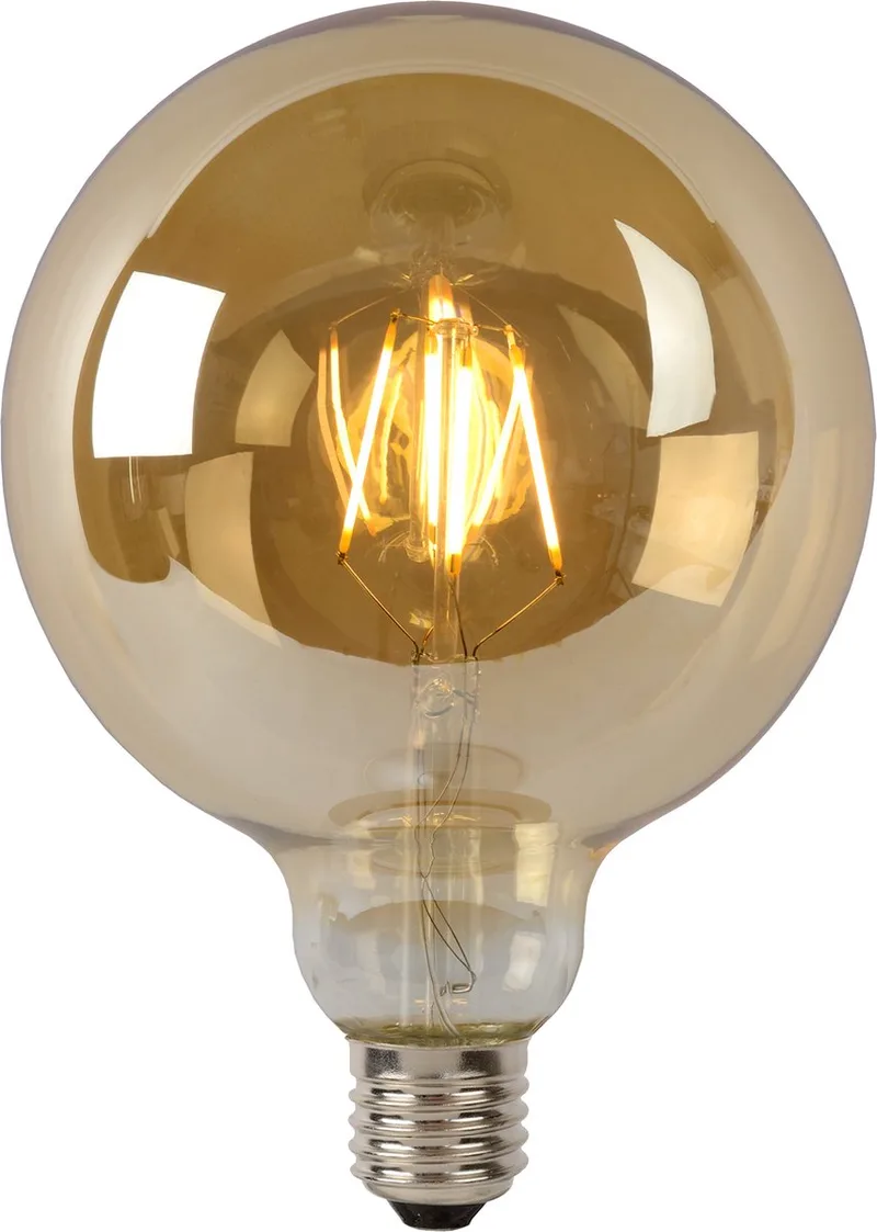G125 - Filament lamp - Ø 12,5 cm - LED Dimbaar - E27 - 1x8W 2700K - Amber fra Lucide – produktbillede