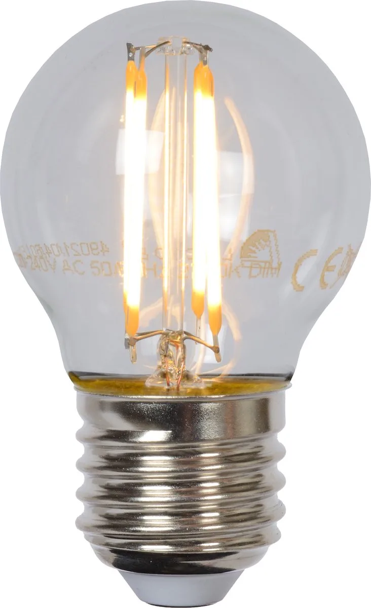 G45 - Filament lamp - Ø 4,5 cm - LED Dimbaar - E27 - 1x4W 2700K - Transparant de Lucide – photo produit