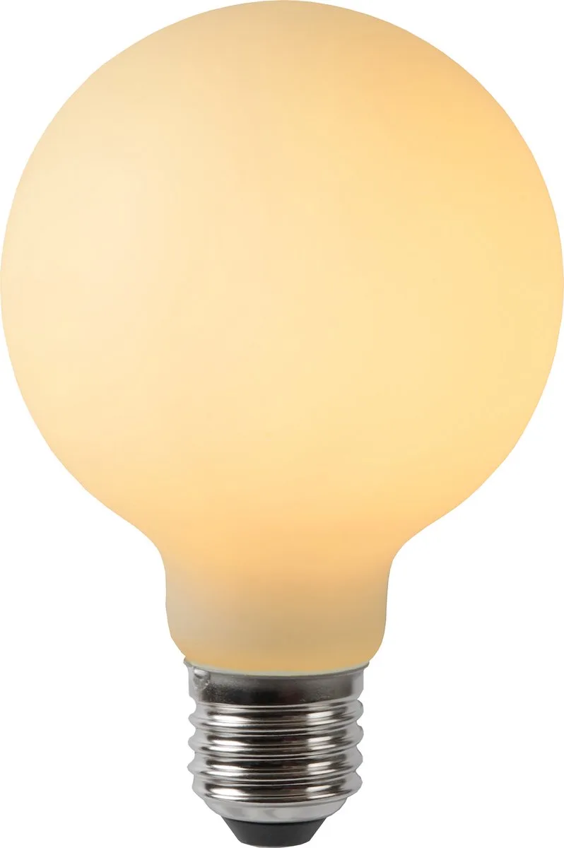 G80 - Filament lamp - Ø 8 cm - LED Dimbaar - E27 - 1x4,9W 2700K - Opaal de Lucide – photo produit