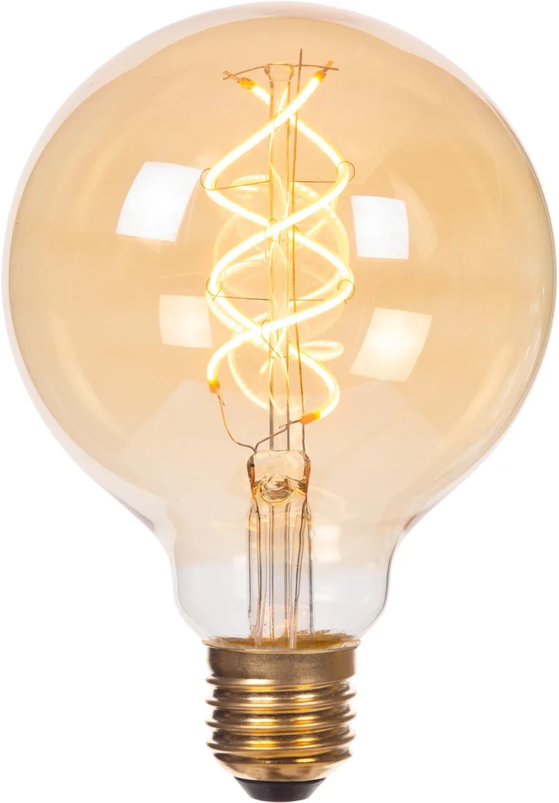 G95 - Filament lamp - Ø 9,5 cm - LED 3 StepDim (Memory) - E27 - 1x4,9W 2200K - Amber van Lucide – productfoto