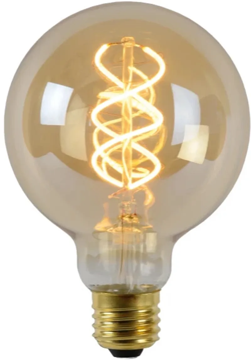 G95 - Filament lamp - Ø 9,5 cm - LED Dimbaar - E27 - 1x4,9W 2200K - Amber de Lucide – photo produit