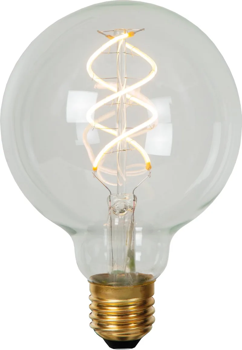 G95 - Filament lamp - Ø 9,5 cm - LED Dimbaar - E27 - 1x4,9W 2700K - Transparant de Lucide – photo produit