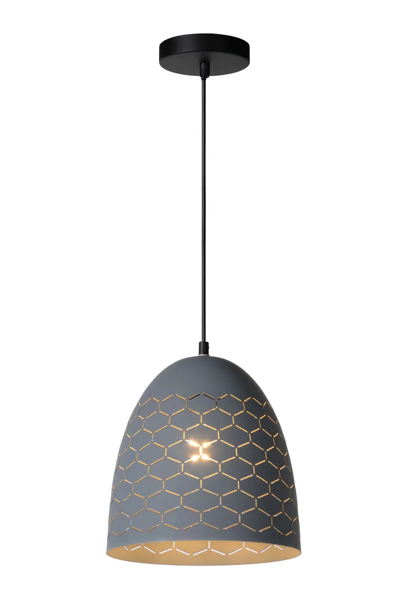 GALLA - Hanglamp - Ø 25 cm - 1xE27 - Grijs de Lucide – photo produit