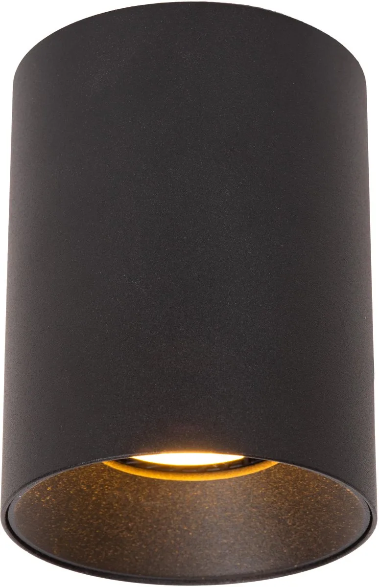 GERTI - Plafondspot (Plafondlamp) - Ø 8 cm - 1xGU10 (MR16) - Inclusief omwisselbare ringen - Essential de Lucide en Noir – photo produit