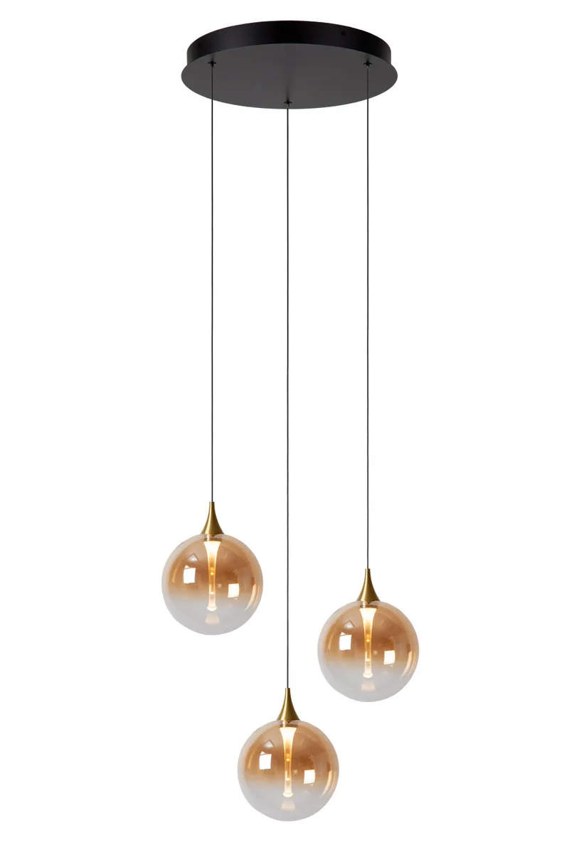 GISELA - Hanglamp - Ø 36 cm - LED Dimb. - 3x4,3W 2700K - Amber - Premium de Lucide – photo produit