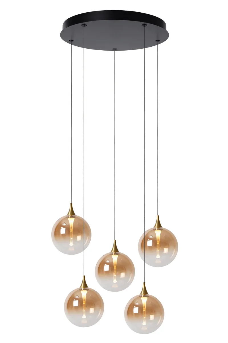 GISELA - Hanglamp - Ø 48 cm - LED Dimb. - 5x3,8W 2700K - Amber - Premium von Lucide – Produktfoto