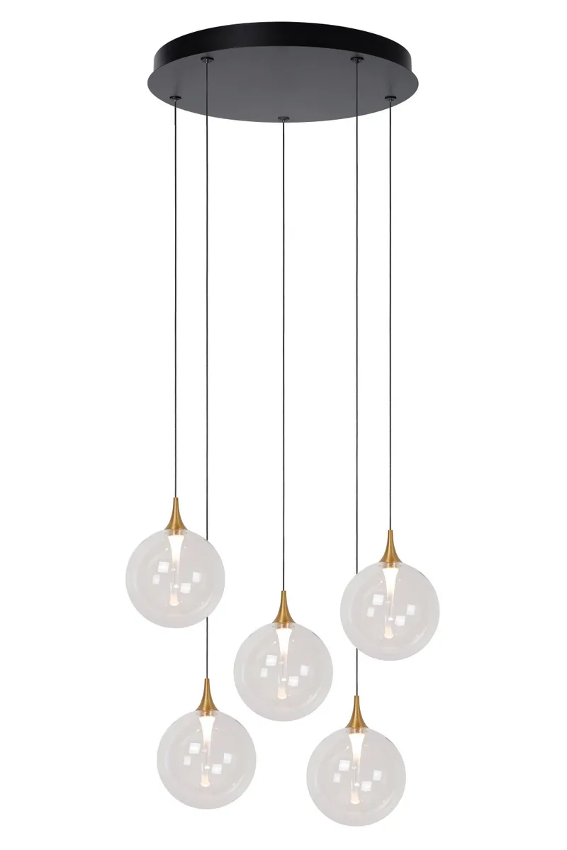 GISELA - Hanglamp - Ø 48 cm - LED Dimb. - 5x3,8W 2700K - Transparant - Premium de Lucide – photo produit