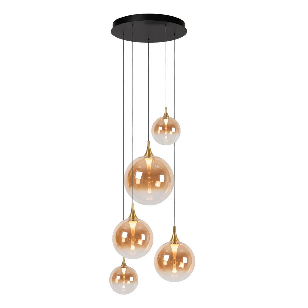 GISELA - Hanglamp - Ø 57 cm - LED Dimb. - 2700K - Met vervangbare LED-module - Amber - Premium van Lucide – productfoto