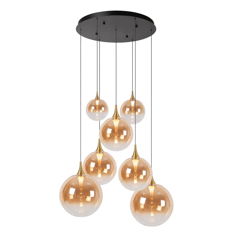 GISELA - Hanglamp - Ø 84 cm - LED Dimb. - 2700K - Met vervangbare LED-module - Amber - Premium de Lucide – photo produit