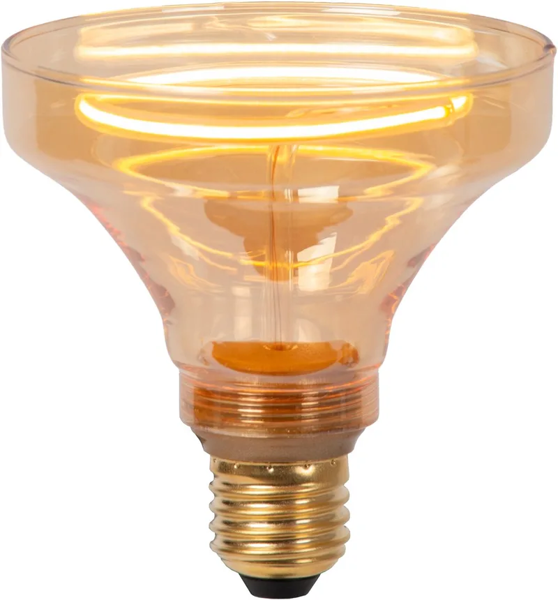 GO100 - Filament lamp - Ø 10 cm - LED Dimbaar - E27 - 1x4W 2200K - Amber de Lucide – photo produit