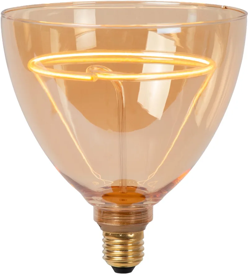 GO150 - Filament lamp - Ø 15 cm - LED Dimbaar - E27 - 1x4W 2200K - Amber van Lucide – productfoto