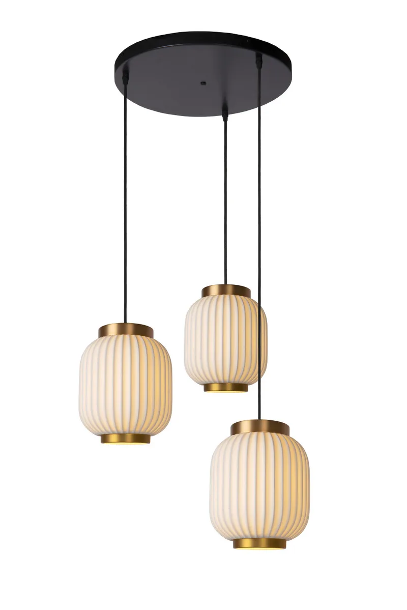 GOSSE - Hanglamp - 3xE27 - Wit van Lucide – productfoto