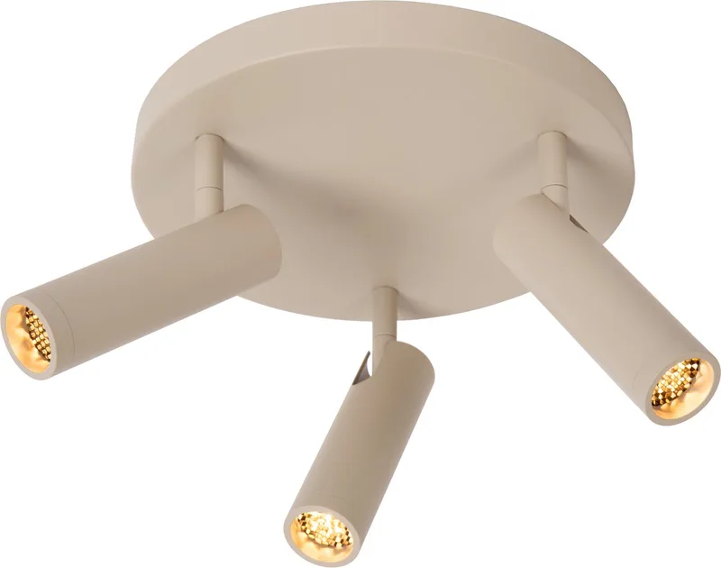 GRADO - Plafondspot (Plafondlamp) - Ø 25 cm - 3xGU10 (MR11) van Lucide in Taupe – productfoto