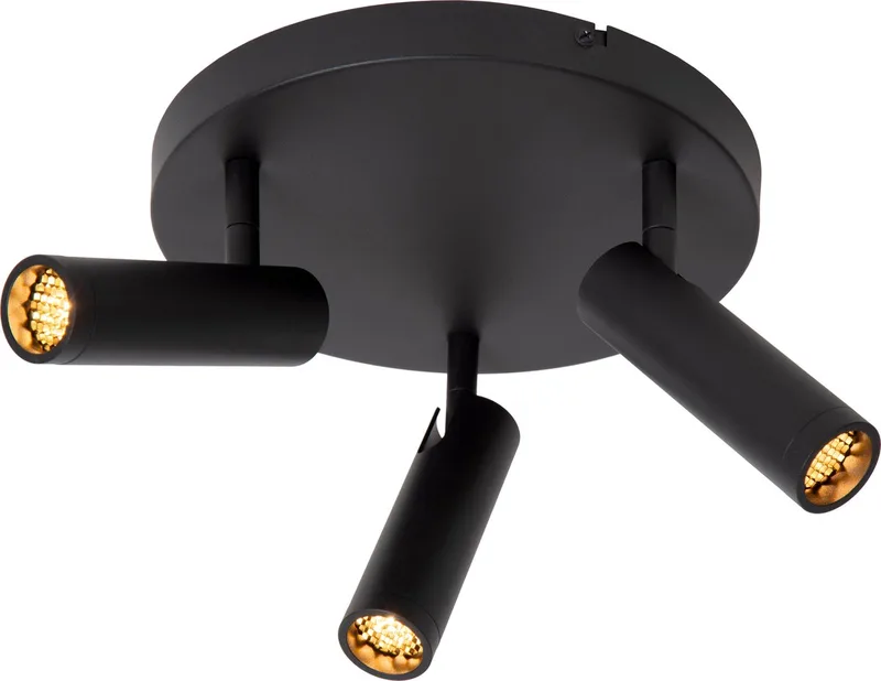 GRADO - Plafondspot (Plafondlamp) - Ø 25 cm - 3xGU10 (MR11) von Lucide in Schwarz – Produktfoto