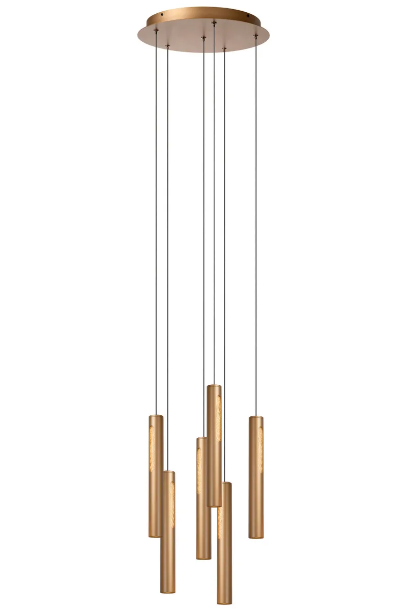 GRIFFITH - Hanglamp - Ø 38 cm - LED Dimb. - CCT - 6x6W 2700K/4000K - Geschikt voor vide en hoge plafonds - Brons - Premium von Lucide – Produktfoto