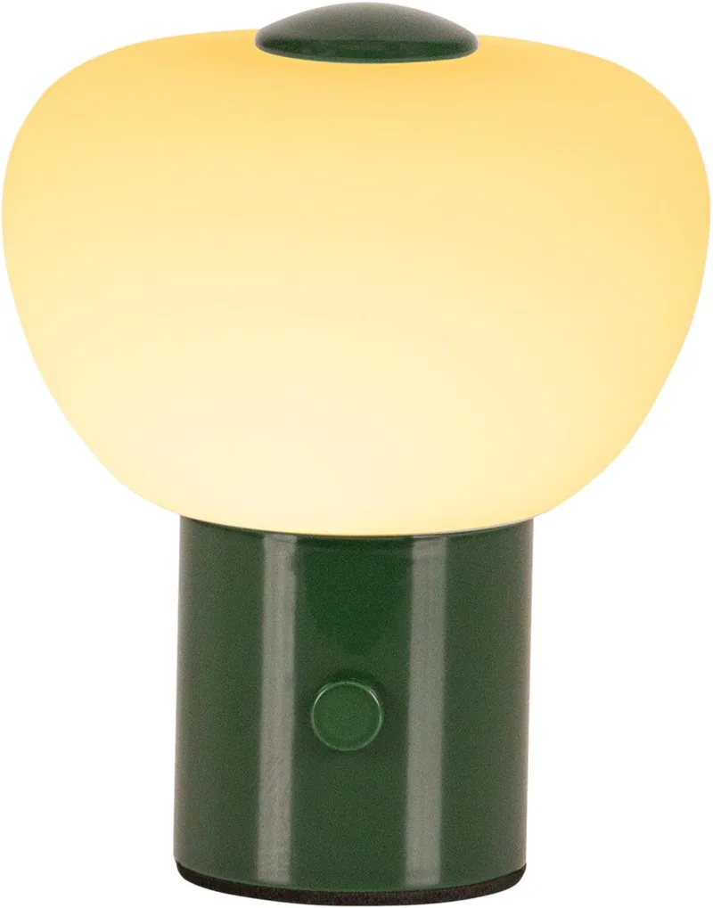 GUSTAV - Oplaadbare Tafellamp - Accu/Batterij - Ø 8 cm - LED Dimbaar - 1x0,8W 2700K - Essential de Lucide en Vert – photo produit