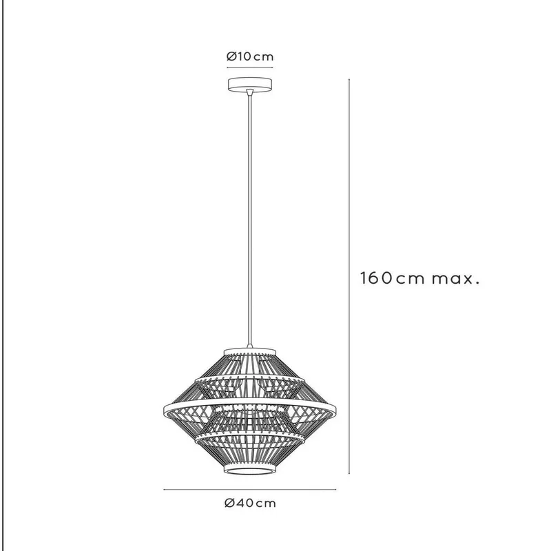 Hanglamp PASQUINO, Ø 40 cm, multiplex, E27 fra Lucide i Sort – produktbillede