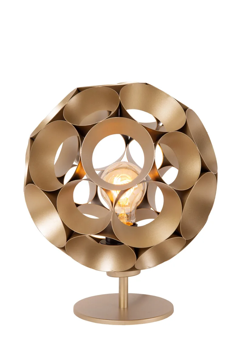 HANNELORE - Tafellamp - Ø 25 cm - 1xE27 - Mat Goud / Messing de Lucide – photo produit