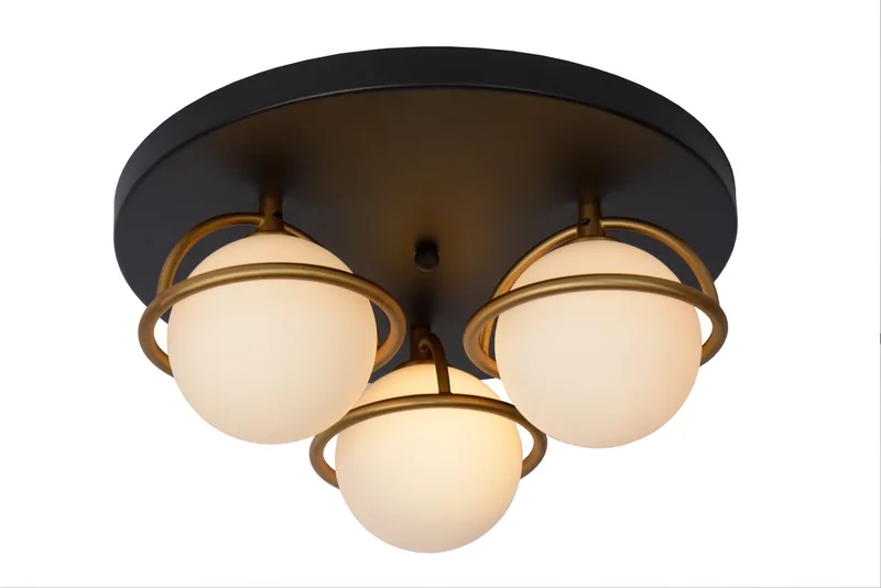 ISOBEL - Plafonnière Badkamer - Ø 38 cm - 3xG9 - IP44 - Zwart von Lucide – Produktfoto