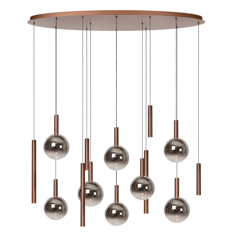 JASMINE - Hanglamp - LED Dimb. - CCT - 14x4,4W 2200K/3300K - Geschikt voor vide en hoge plafonds - Koper - Premium de Lucide – photo produit