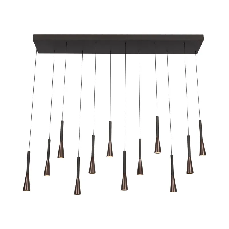 JOAKIM - Hanglamp - LED Dimb. - CCT - 12x7W 2700K/4000K - Met vervangbare LED-module - Koffie - Premium de Lucide – photo produit