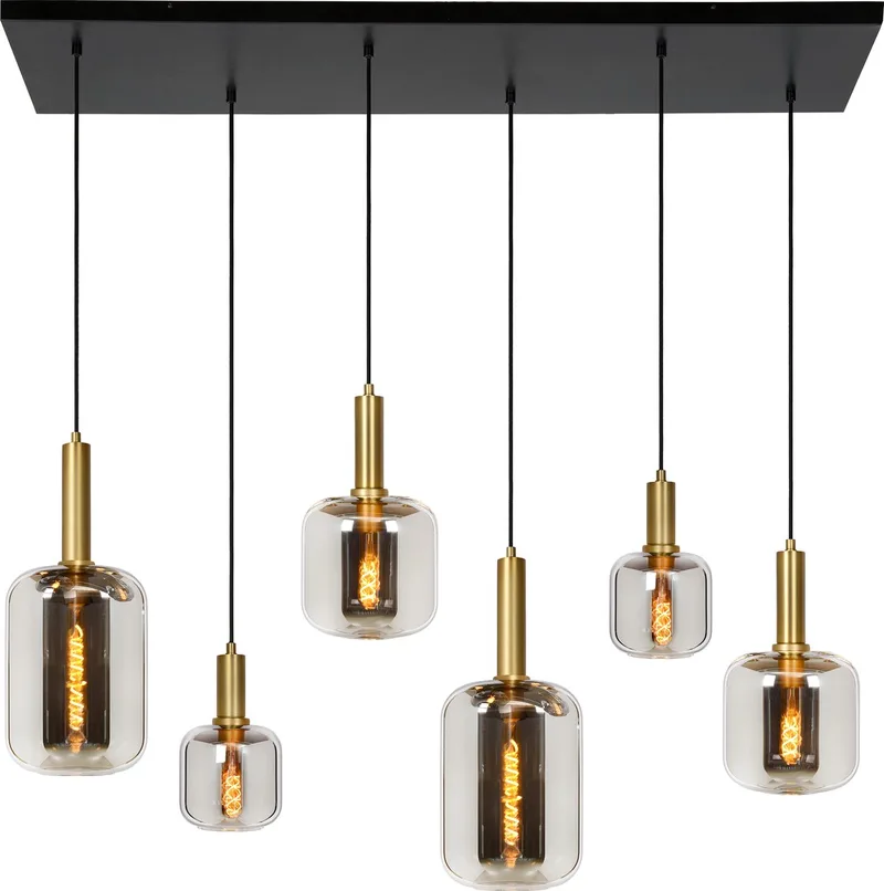 JOANET - Hanglamp - 2xE27 van Lucide in Fumé – productfoto