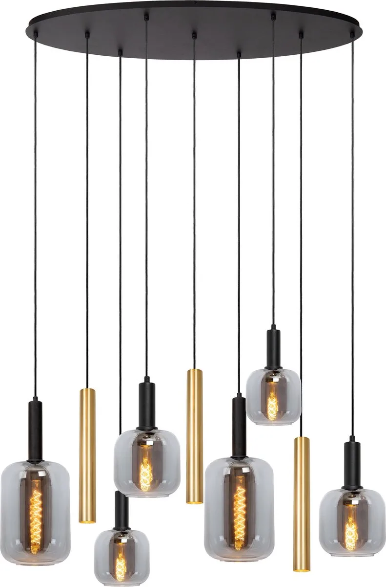 JOANET - Hanglamp - 4xE27 & 3xGU10 by Lucide in Brass – product photo