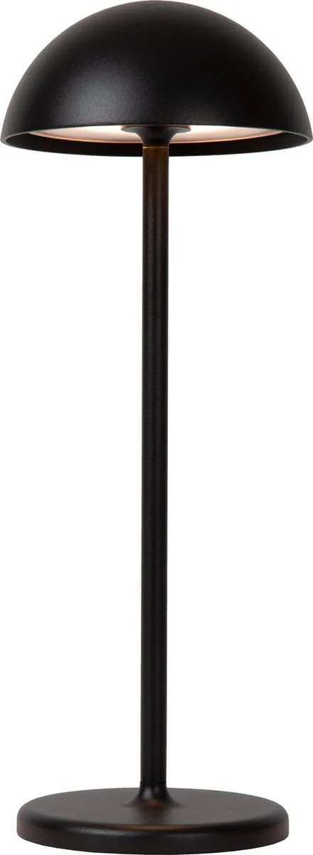 JOY - Oplaadbare Tafellamp Binnen/Buiten - Accu/Batterij - Ø 12 cm - LED Dimbaar - 1x1,5W 3000K - IP54 fra Lucide i Sort – produktbillede