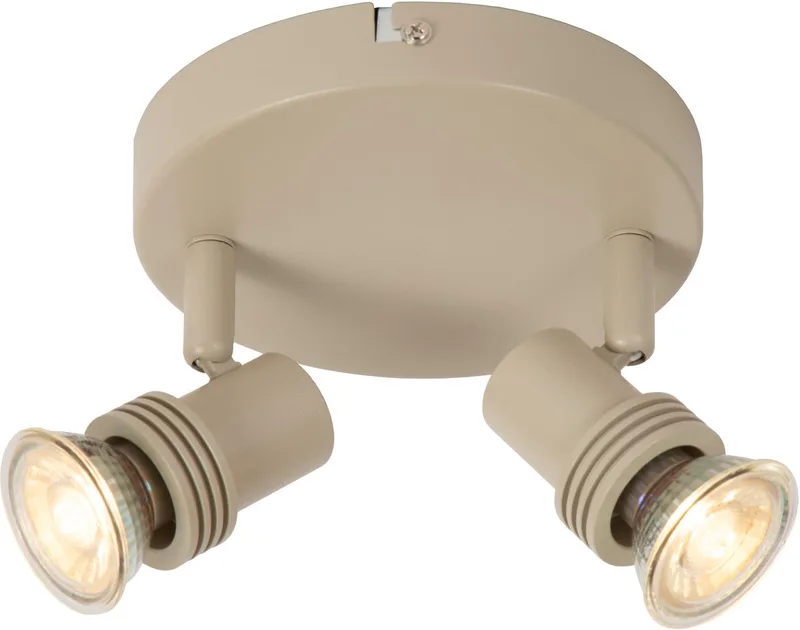 KIANTI - Plafondspot (Plafondlamp) - Ø 15 cm - 2xGU10 (MR16) de Lucide en Taupe – photo produit