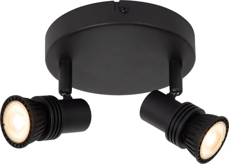 KIANTI - Plafondspot (Plafondlamp) - Ø 15 cm - 2xGU10 (MR16) von Lucide in Schwarz – Produktfoto