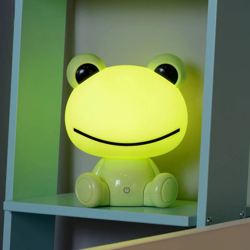Kindertafellamp Dodo kikker, dimbaar, ABS från Lucide i Grön – produktbild