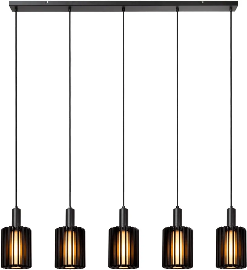 LAMBRES - Hanglamp - 5xE27 van Lucide in Zwart – productfoto