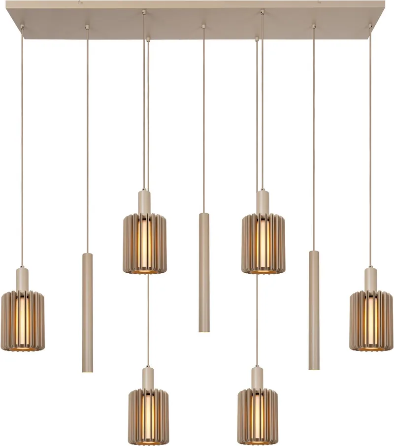 LAMBRES - Hanglamp - 6xE27 von Lucide in Taupe – Produktfoto