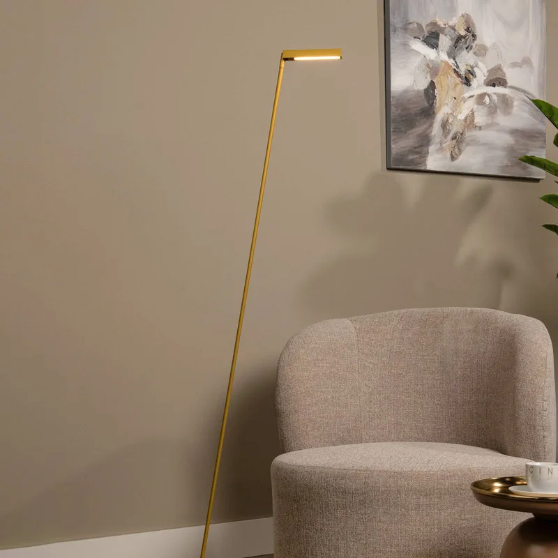 Lavale LED vloerlamp, dimbaar, hoogte 138 cm van Lucide in Okergeel – productfoto
