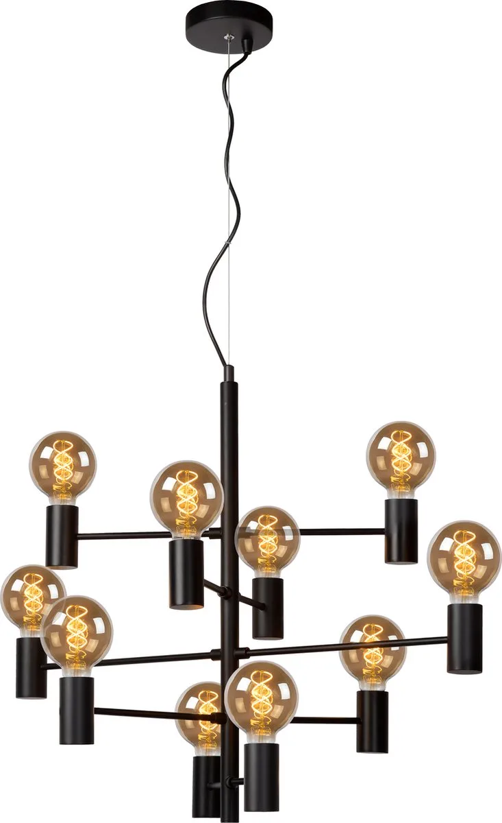 LEANNE - Hanglamp - Ø 65 cm - 10xE27 de Lucide en Noir – photo produit