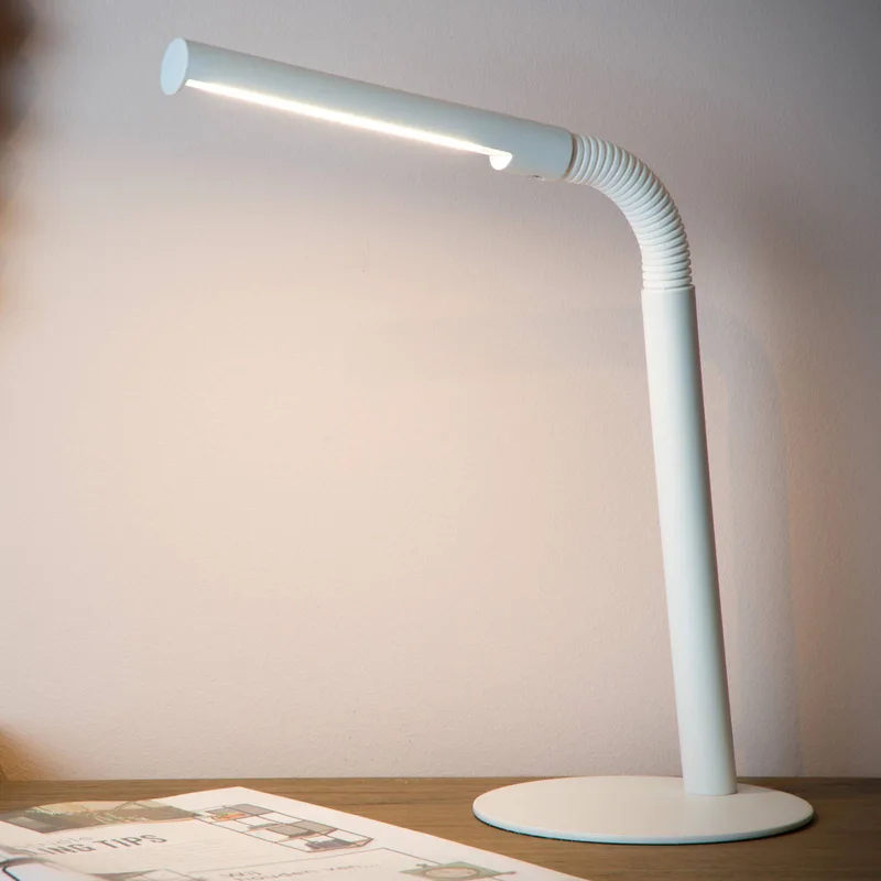 LED bureaulamp Gilly, flexibel, metaal från Lucide i Vit – produktbild